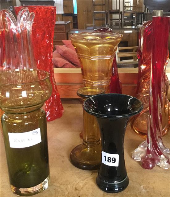 Qty studio glass vases